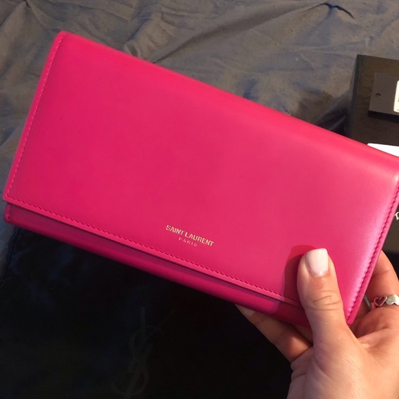 Yves Saint Laurent Handbags - YSL Pink Flap Wallet